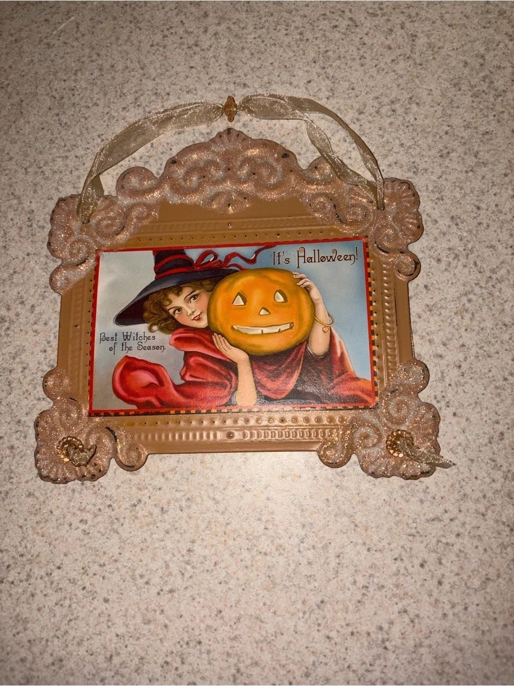 Glitter Halloween Hanging Frame Decor